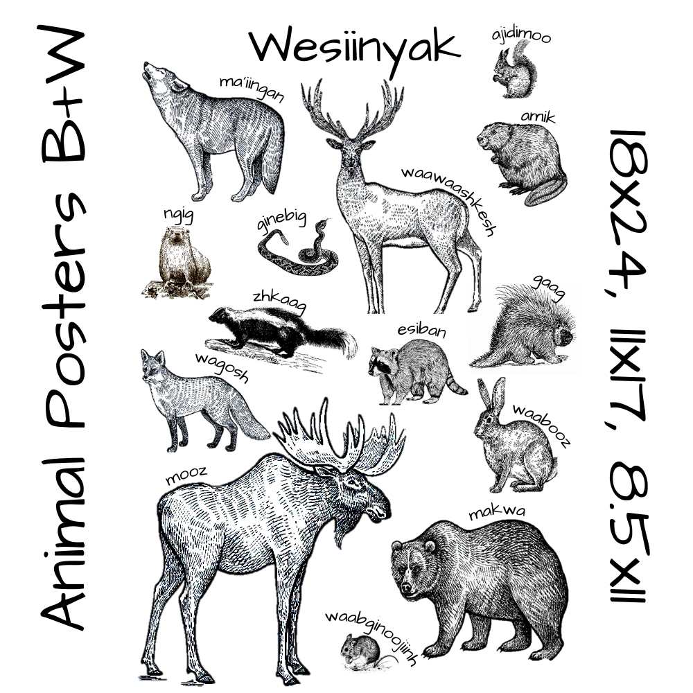 Wesiinyak | Animal Posters B&W (digital download)