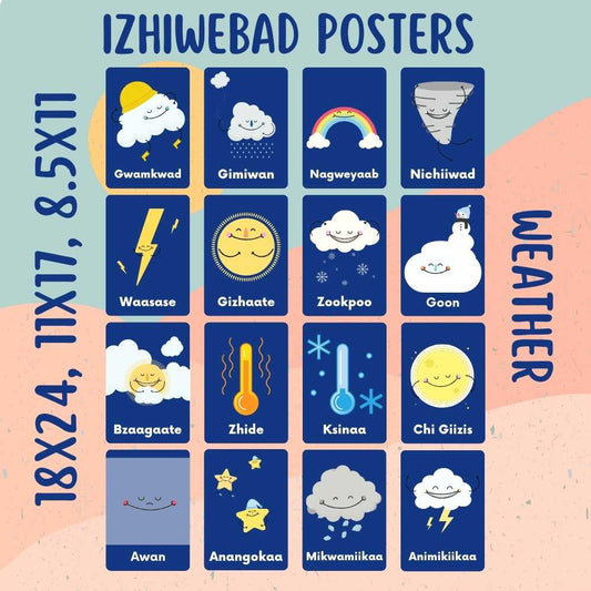 Izhiwebad | Weather Poster & Flashcard Set (digital download)