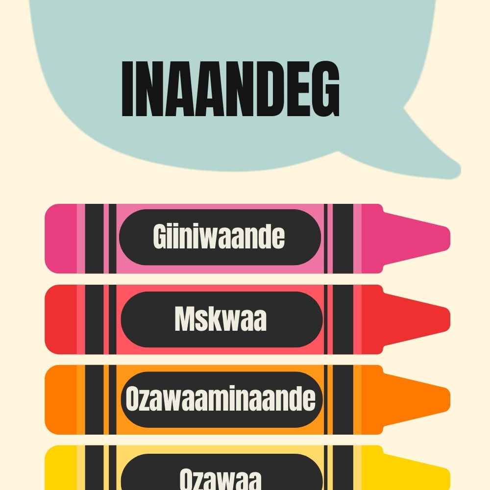 Anishinaabemowin Numbers + Colours | Giindaaswin + Inaandeg Posters (digital download)