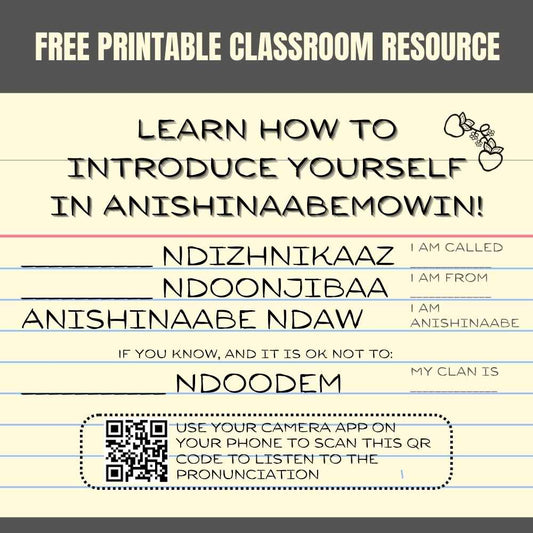 (FREE) Introduce Yourself in Anishinaabemowin - Poster (digital download)